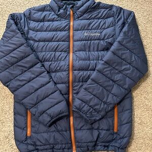 Columbia Black Puffer Jacket with Gold Logo